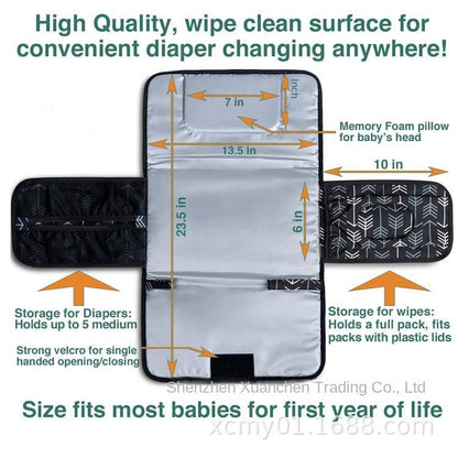 Portable Baby Diaper Changing Mat Foldable Travel Pad with Pockets