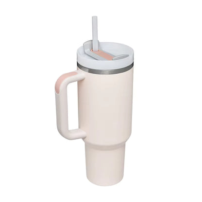 40oz black Tumbler with Handle & Straw