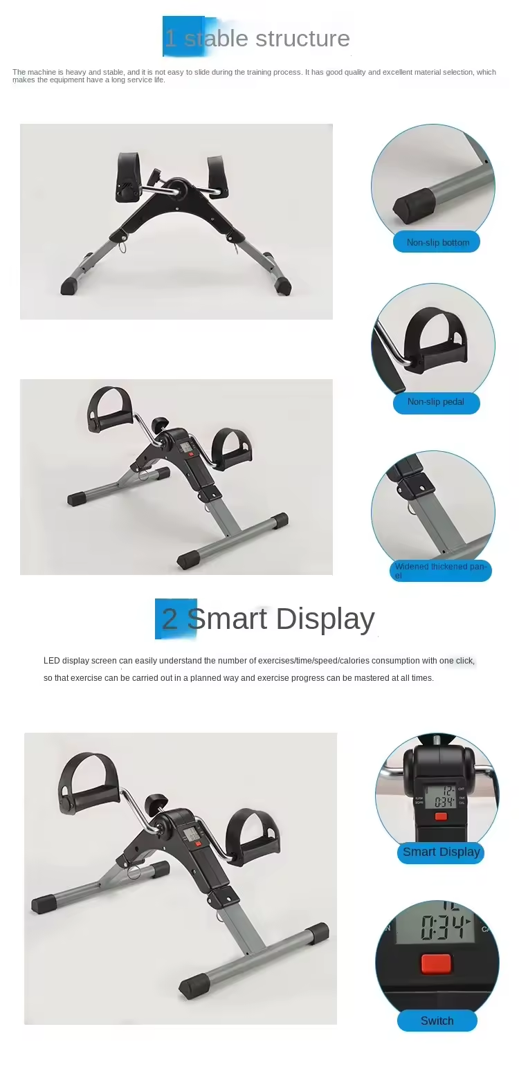 Foldable Mini Cycle Arm And Leg Exercises with digital meter
