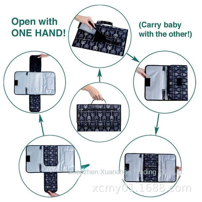 Portable Baby Diaper Changing Mat Foldable Travel Pad with Pockets