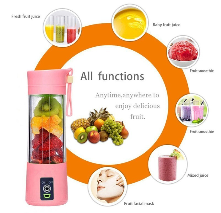 Rechargeable Mini Juicer Blender – Portable Fresh Juice Maker for Gym, Home & Office
